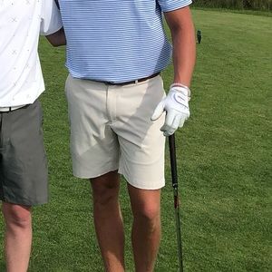 Peter Millar - Salem, golf performance shorts. Color - Khaki, 34, 9” Inseam